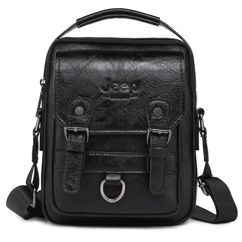 Men’s Split Leather Messenger Bag | حقيبة رجالية للكتف بتصميم عملي