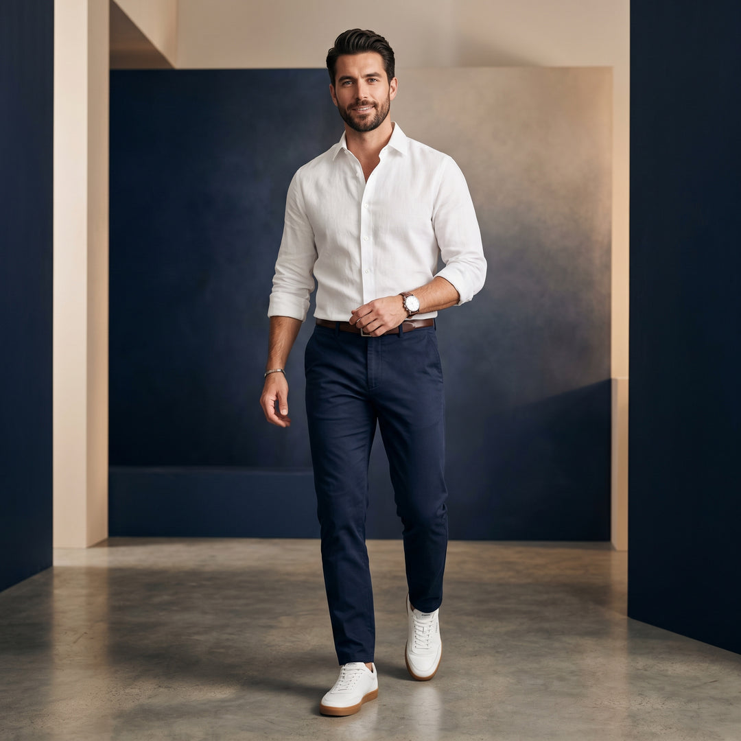 Men’s Sereno Cotton Stretch Trousers | بنطلون سيرينو الرجالي بملمس قطني مرن