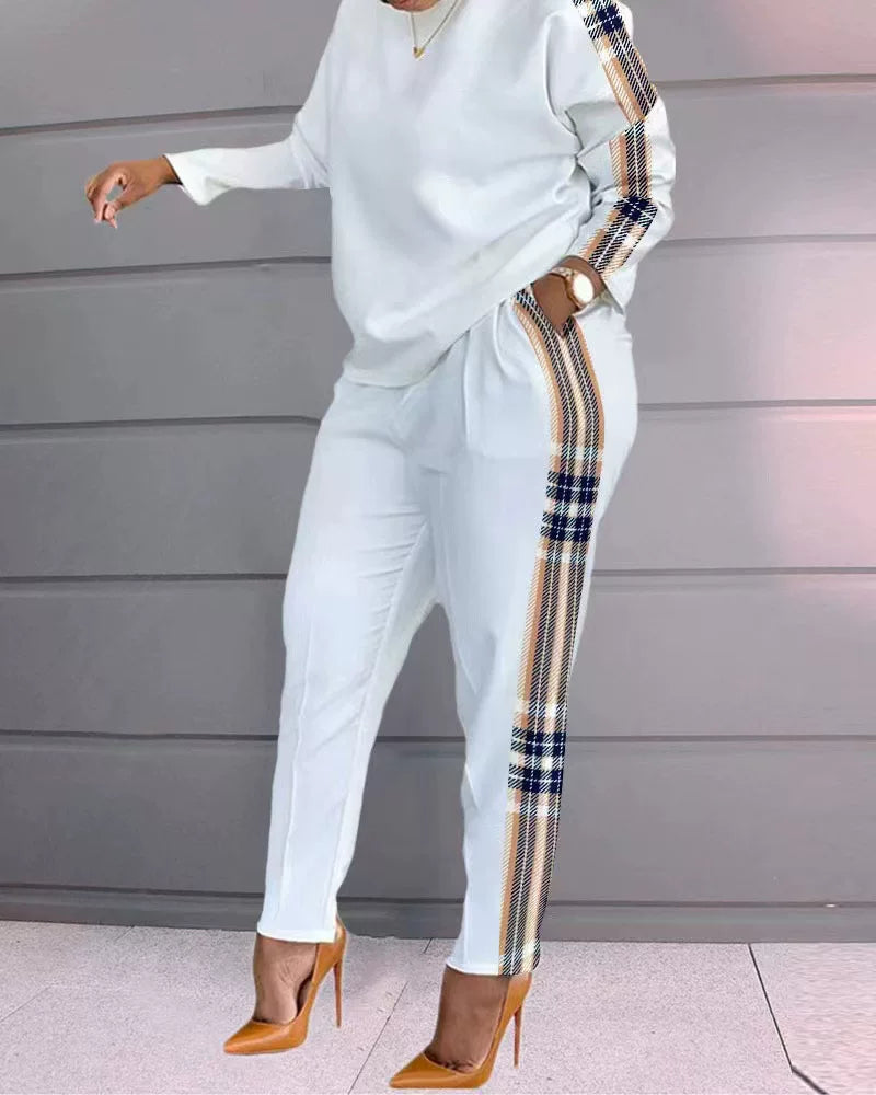 Women’s Casual 2-Piece Set | Long Sleeve Top & Relaxed Fit Pants
