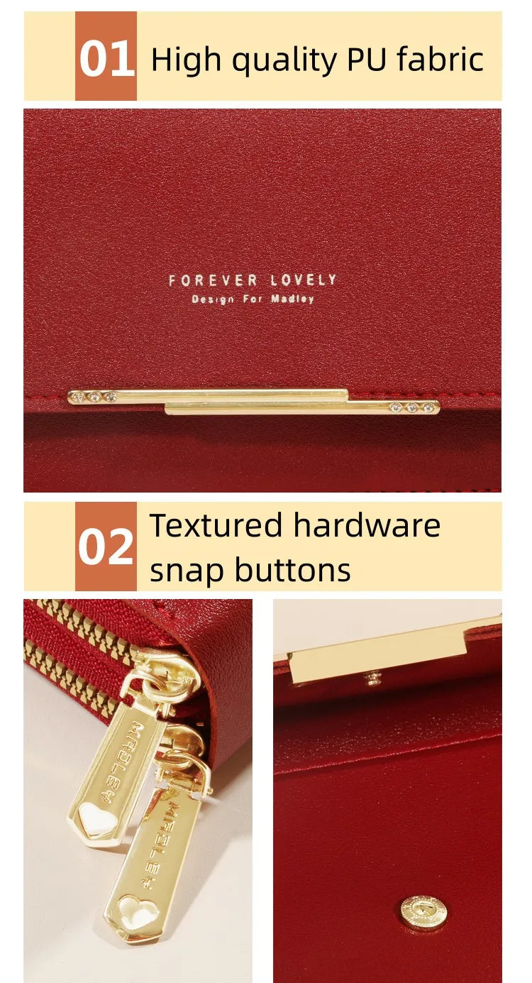Women’s Multi-Pocket PU Crossbody Phone Bag | حقيبة هاتف نسائية متعددة الجيوب كروس بودي