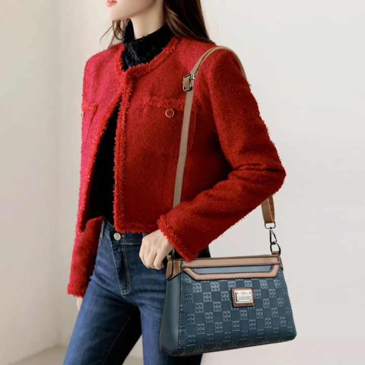 Women’s Plaid Shoulder Crossbody Bag | حقيبة نسائية بنقشة مربعات