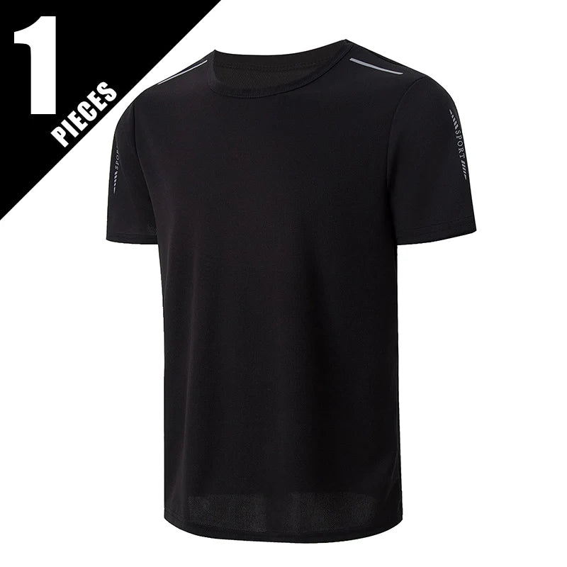 Men’s Printed Quick-Dry Sports T-Shirt 1/4 Pack | تيشيرت رياضي رجالي مطبوع فردي أو ٤ قطع
