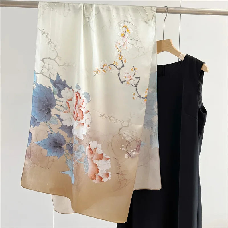 Women’s Pure Silk Shawl | Elegant Printed Long Drape