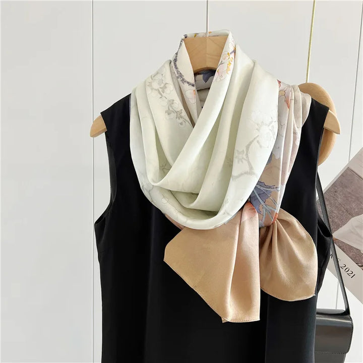 Women’s Pure Silk Shawl | Elegant Printed Long Drape