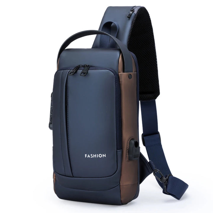 Men’s Anti-Theft Oxford Sling Chest Bag | حقيبة صدر رجالية أكسفورد مضادة للسرقة