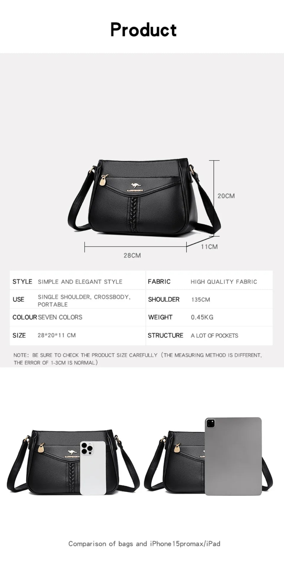 Women’s Soft Flap Shoulder Bag | حقيبة كتف نسائية ناعمة وعملية