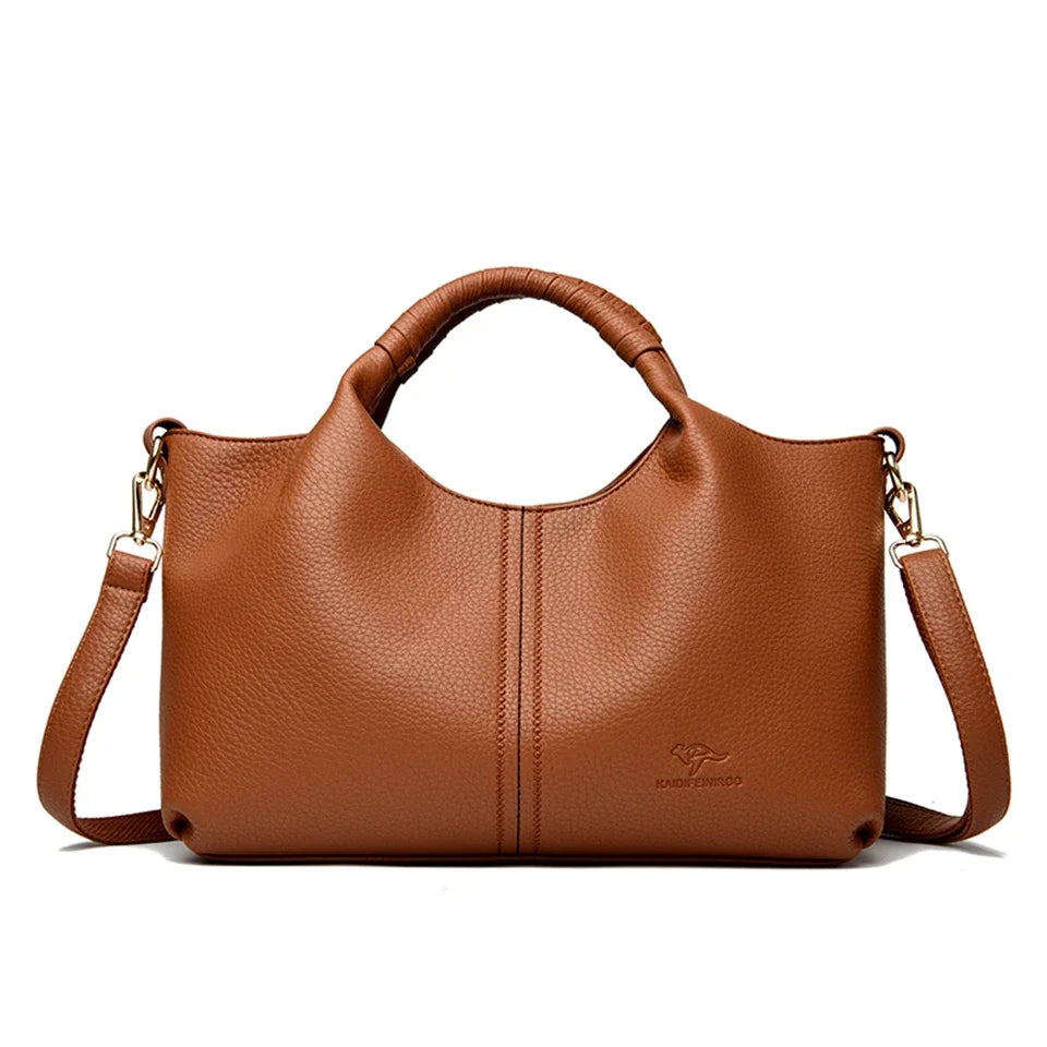 Women’s Soft Leather-Look Tote Bag | Elegant Daily Handbag