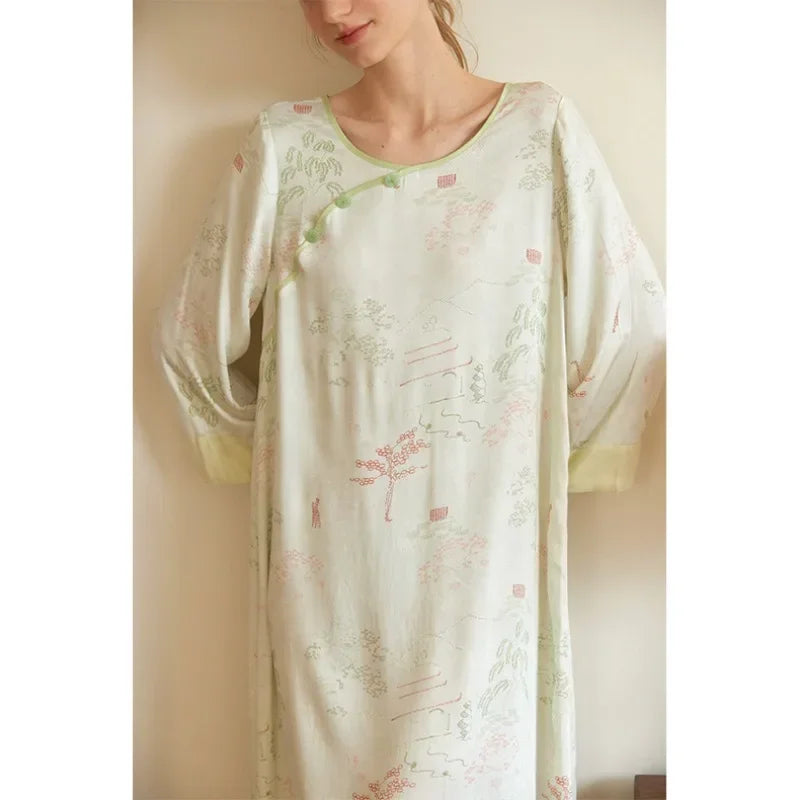 Women’s Satin Nightdress | جلابية ساتان نسائية للبيت - Retro