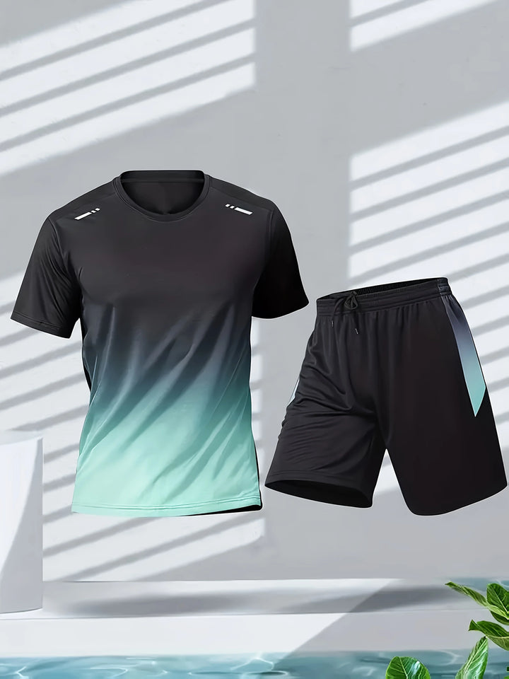 Men’s Lightweight Running T-Shirt & Shorts Set | طقم رياضي رجالي خفيف تيشيرت وشورت