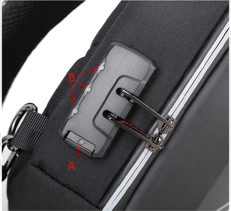 Men’s Anti-Theft USB Chest Bag | حقيبة صدر رجالية مضادة للسرقة مع USB