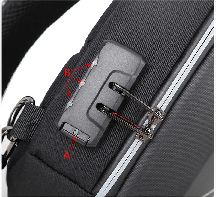 Men’s Anti-Theft USB Chest Bag | حقيبة صدر رجالية مضادة للسرقة مع USB