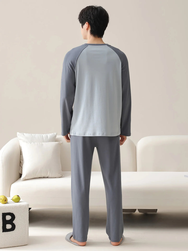 Men’s Cotton Pajama Set | Classic Long Sleeve Homewear
