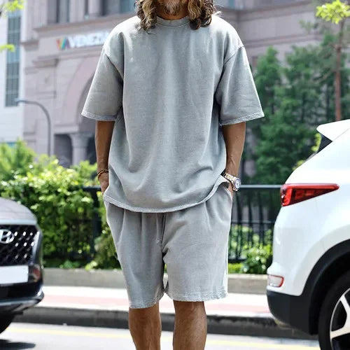 Men’s Printed Summer Set | Casual Short Sleeve Shirt & Shorts Outfit