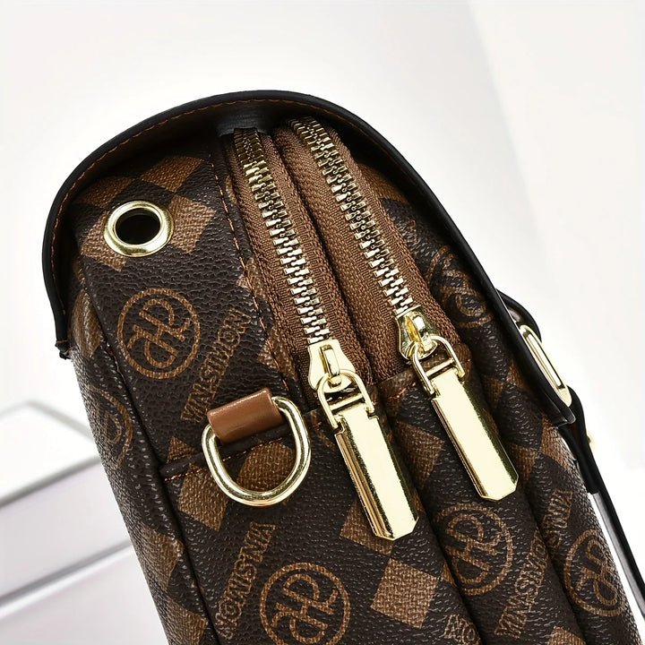 Women's Plaid Crossbody Phone Bag | حقيبة هاتف نسائية كروس بودي بنقشة مربعات