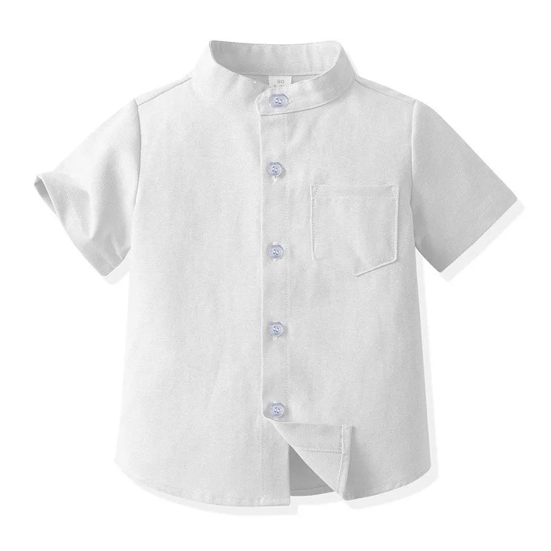 Boys’ Pure Cotton Short Sleeve Shirt 2–6 Years | قميص أطفال قطني قصير الأكمام لعمر ٢–٦ سنوات