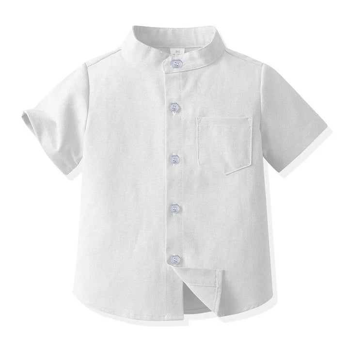 Boys’ Pure Cotton Short Sleeve Shirt 2–6 Years | قميص أطفال قطني قصير الأكمام لعمر ٢–٦ سنوات