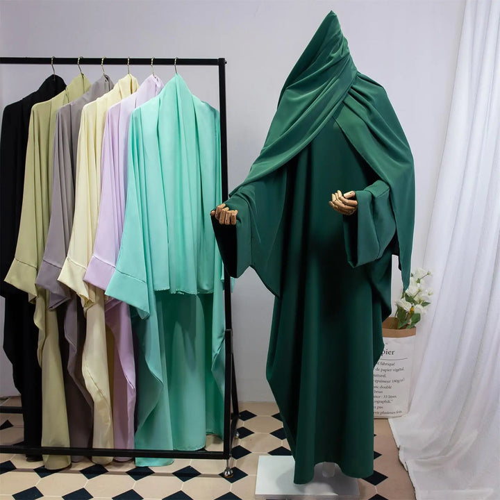 Two Piece Abaya Set – Modest Loose Fit with Hijab
