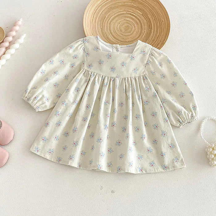 Girls’ Corduroy Princess Dress | فستان بناتي أنيق لعمر 2-6 سنوات - Floral