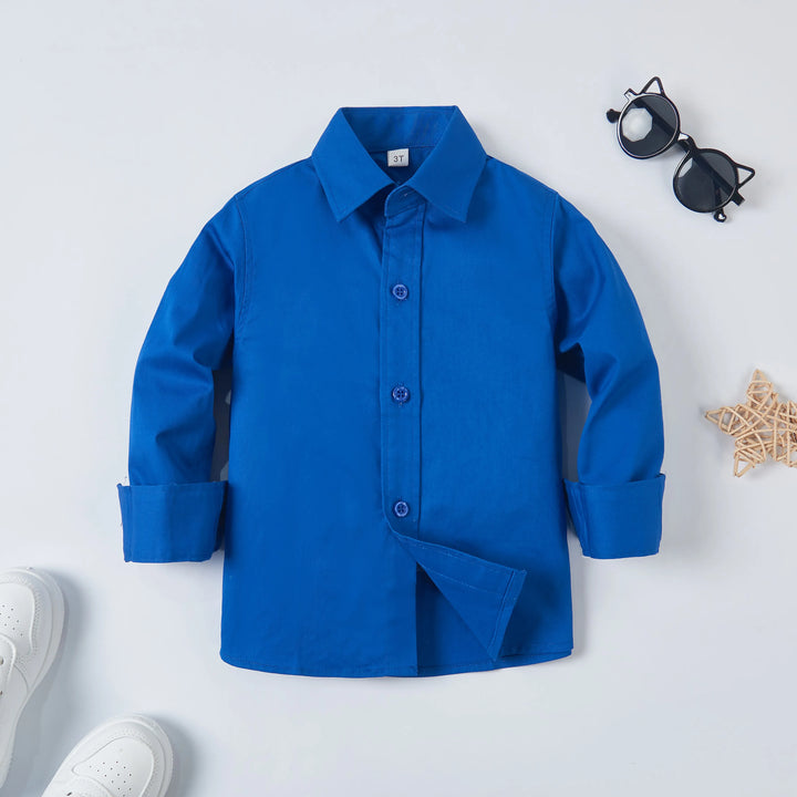 Kids’ Cotton Dress Shirt 2–16 Years | قميص أطفال قطني أنيق لعمر ٢–١٦ سنة