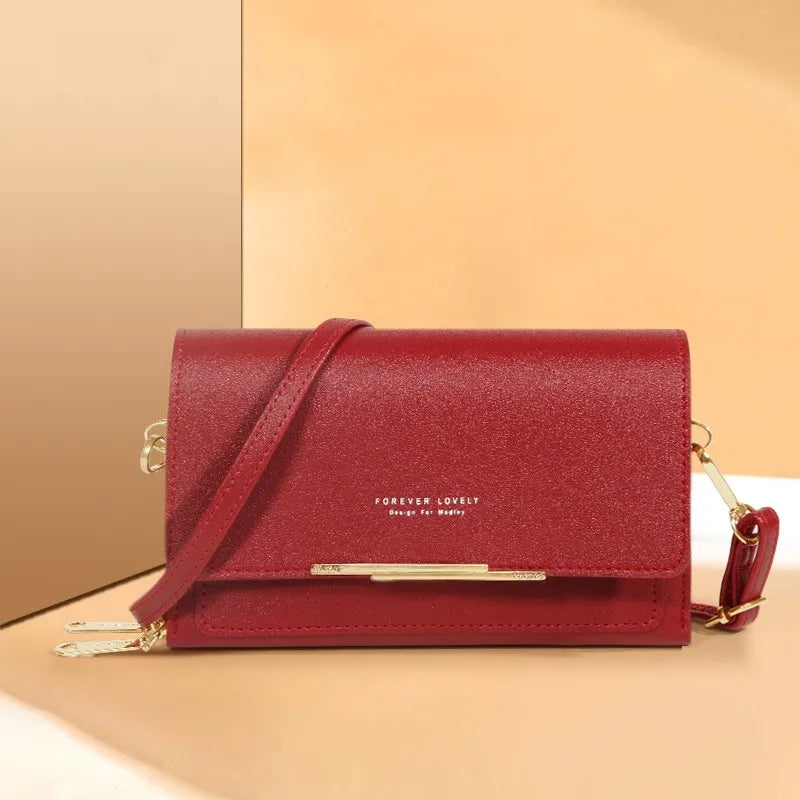 Women’s Multi-Pocket PU Crossbody Phone Bag | حقيبة هاتف نسائية متعددة الجيوب كروس بودي
