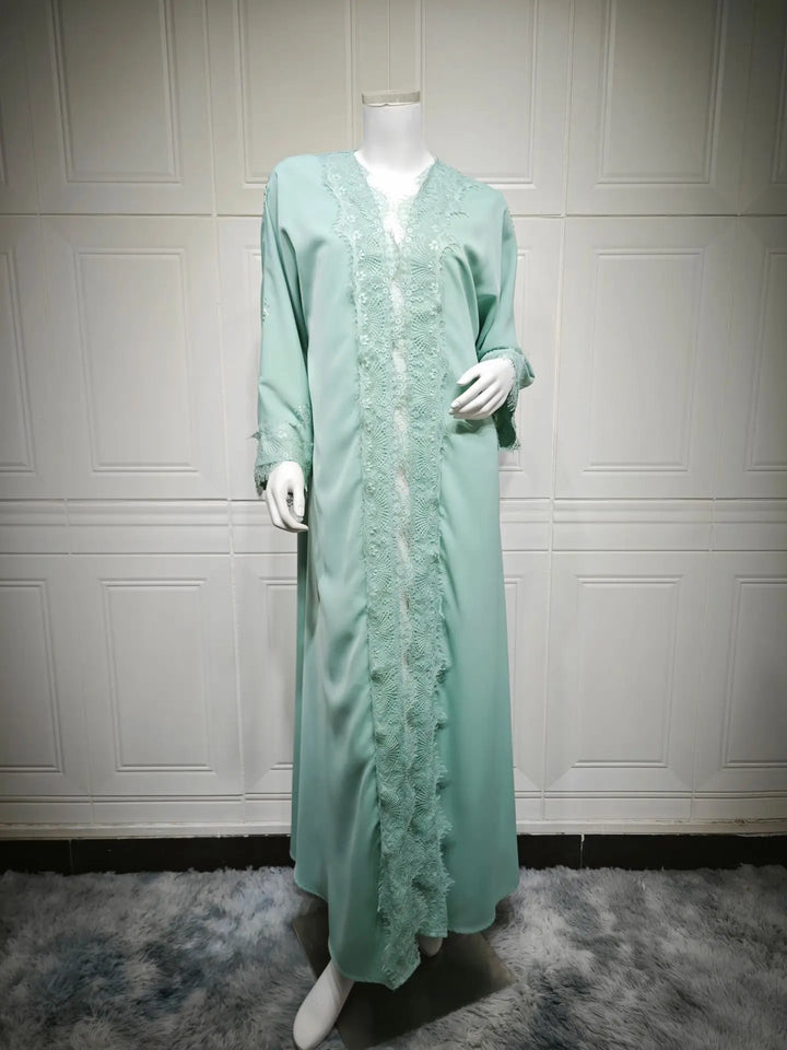 Women’s Abaya | Elegant Lace Splicing Modest Party Design