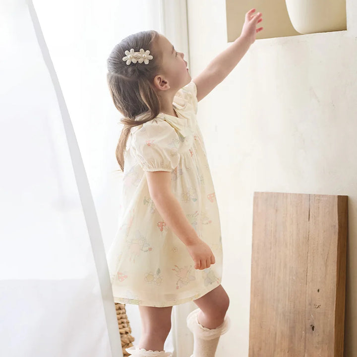 Girls Floral Print Cotton Dress