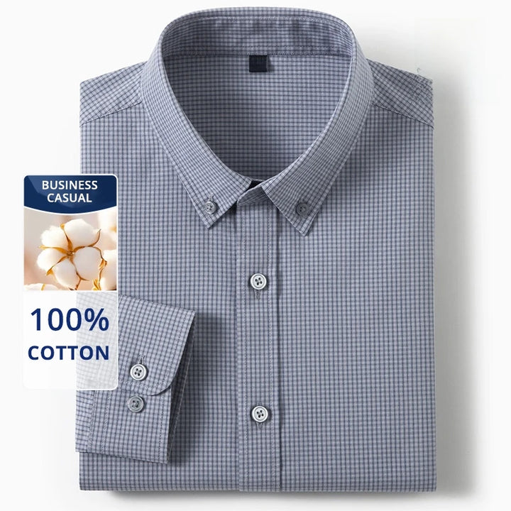 Men’s Plaid Cotton Shirt | Smart Casual Everyday Style