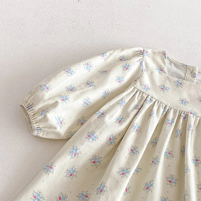 Girls’ Corduroy Princess Dress | فستان بناتي أنيق لعمر 2-6 سنوات - Floral