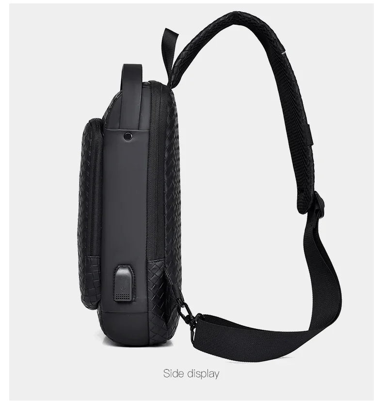 Men’s PU Anti-Theft Chest Bag | حقيبة صدر رجالية PU مضادة للسرقة