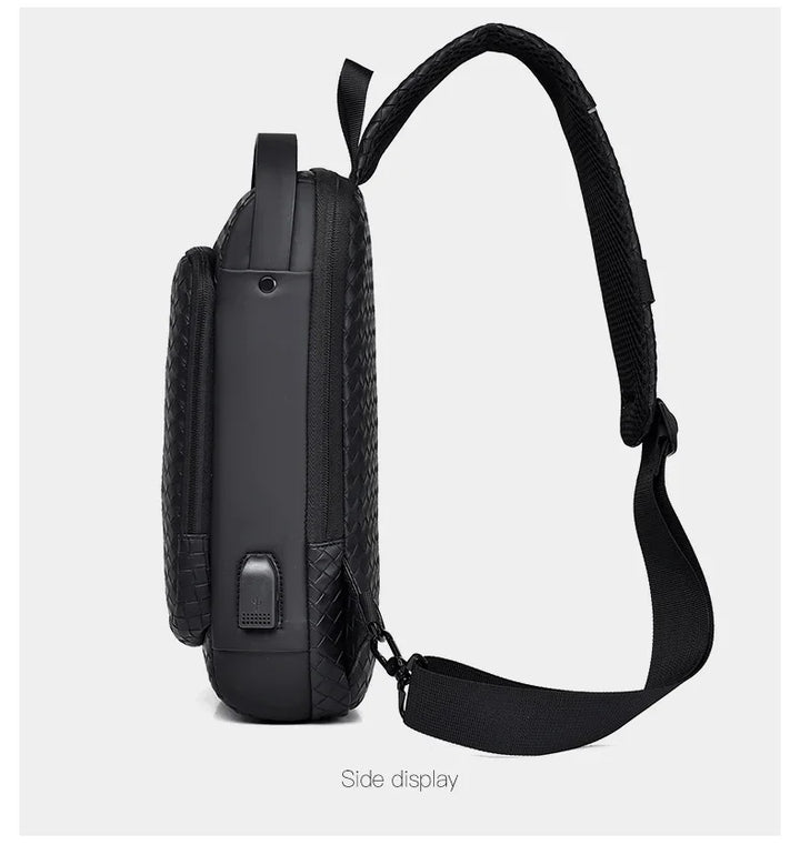 Men’s PU Anti-Theft Chest Bag | حقيبة صدر رجالية PU مضادة للسرقة