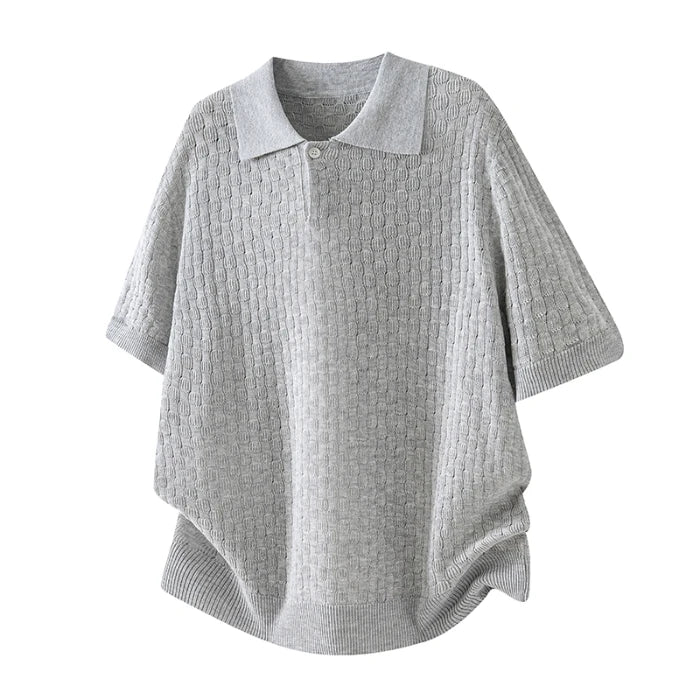 Men’s Loose Fit Knit Polo Shirt
