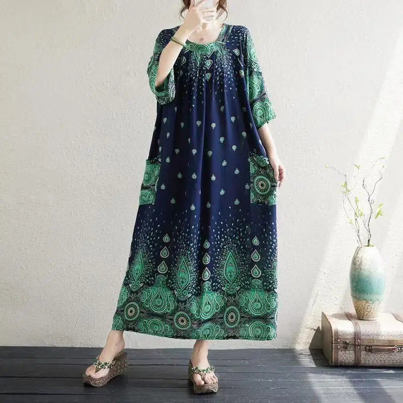 Women’s Floral Maternity Lounge Dress | فستان بيت واسع ومريح - Floral