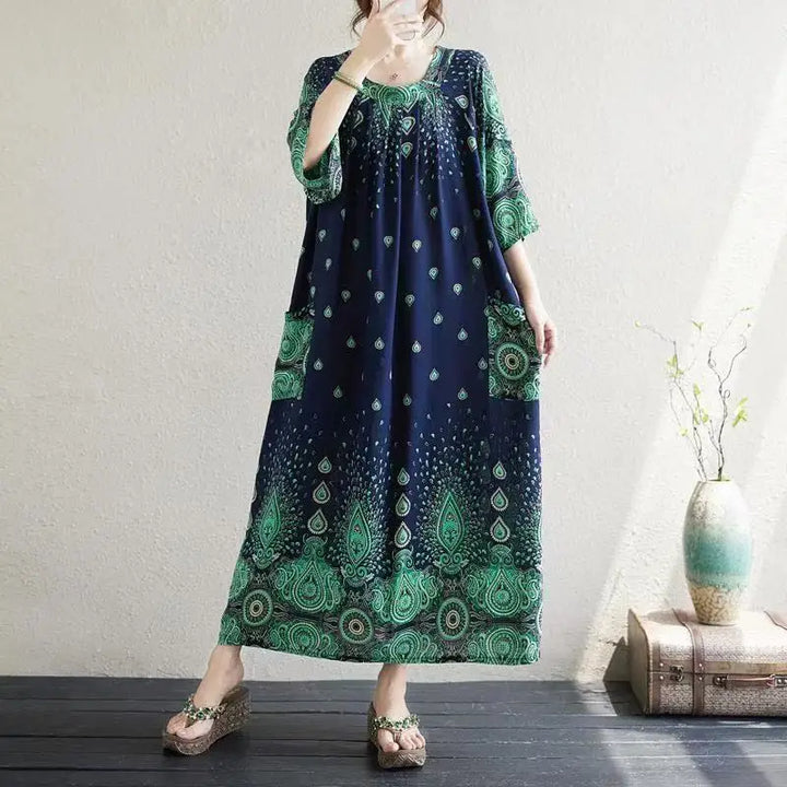 Women’s Floral Maternity Lounge Dress | فستان بيت واسع ومريح - Floral