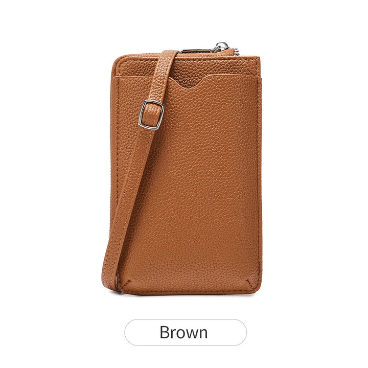 Women’s Litchi Pattern Crossbody Phone Bag | حقيبة هاتف نسائية كروس بودي بنقشة جلدية