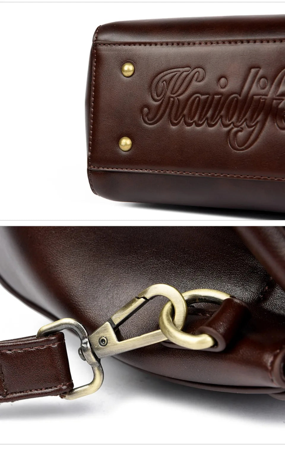 Women’s Woven-Handle Leather Handbag | حقيبة جلد نسائية بمقبض منسوج