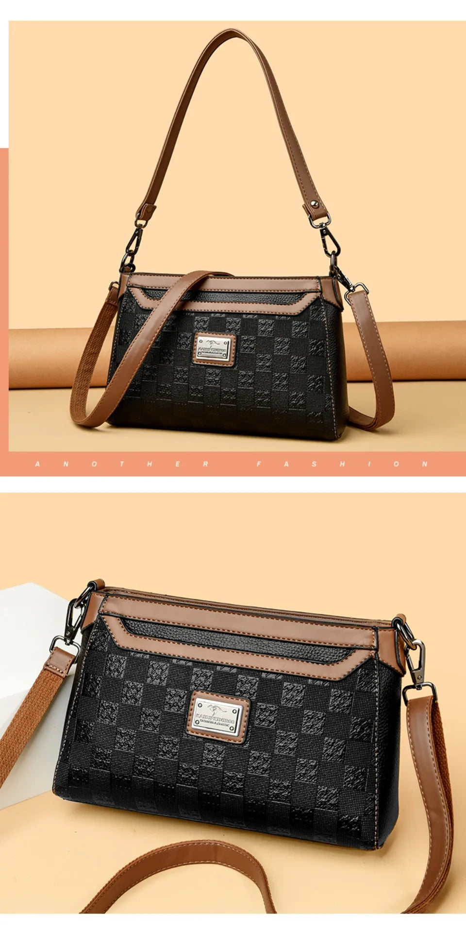 Women’s Plaid Shoulder Crossbody Bag | حقيبة نسائية بنقشة مربعات