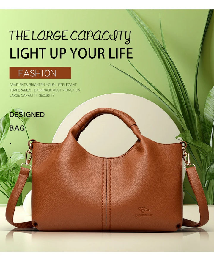 Women’s Soft Leather-Look Tote Bag | Elegant Daily Handbag