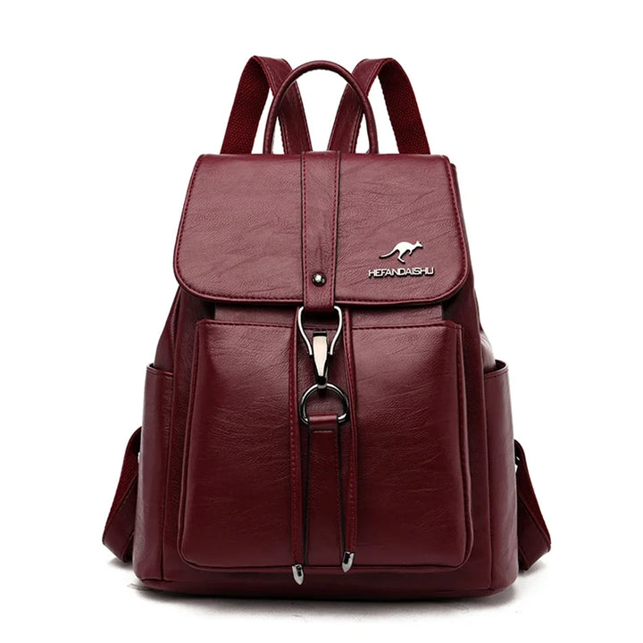 Women’s Everyday Leather-Look Backpack | حقيبة ظهر نسائية ناعمة لليوميات