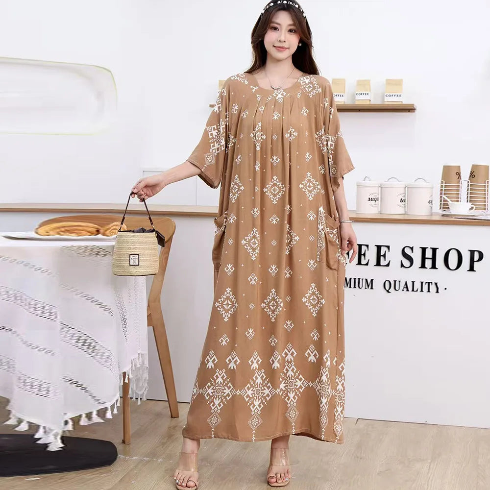 Women’s Floral Maternity Lounge Dress | فستان بيت واسع ومريح - Floral