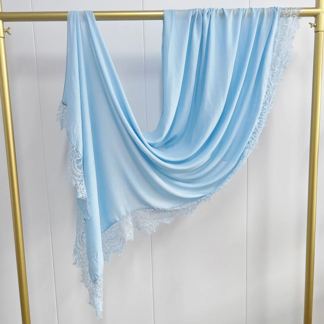 Women’s Lace Edge Hijab Scarf | Soft Everyday Drape