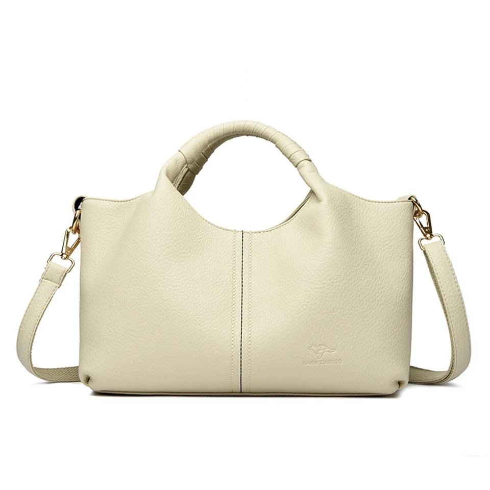Women’s Soft Leather-Look Tote Bag | Elegant Daily Handbag