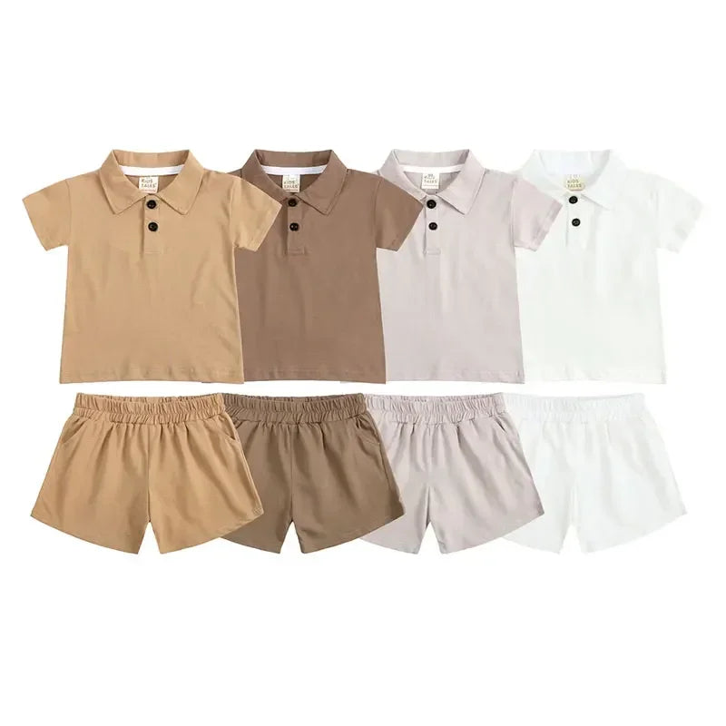 Boys’ Summer Shirt & Shorts Set | طقم أولاد صيفي بقميص وشورت