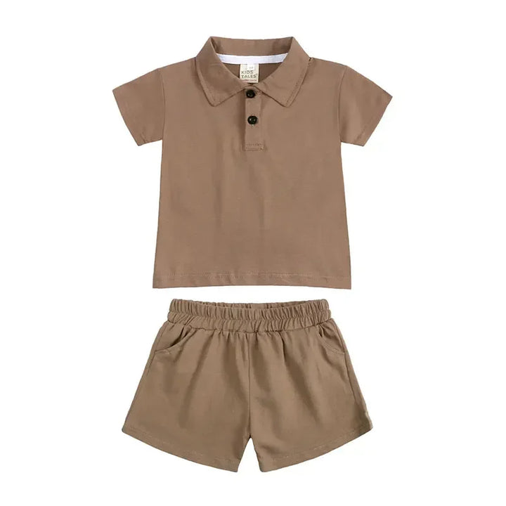 Boys’ Summer Shirt & Shorts Set | طقم أولاد صيفي بقميص وشورت