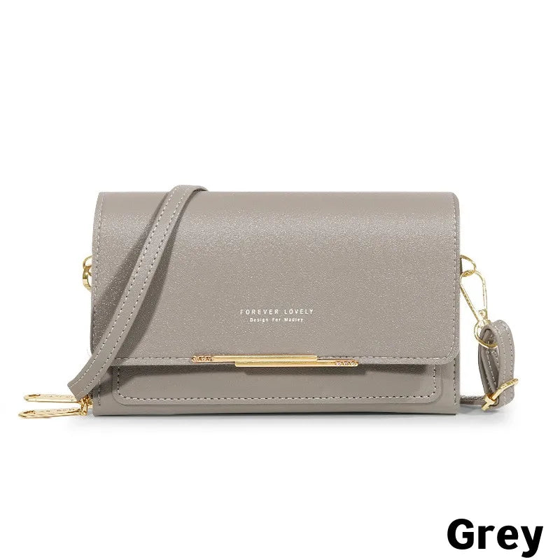 Women’s Multi-Pocket PU Crossbody Phone Bag | حقيبة هاتف نسائية متعددة الجيوب كروس بودي