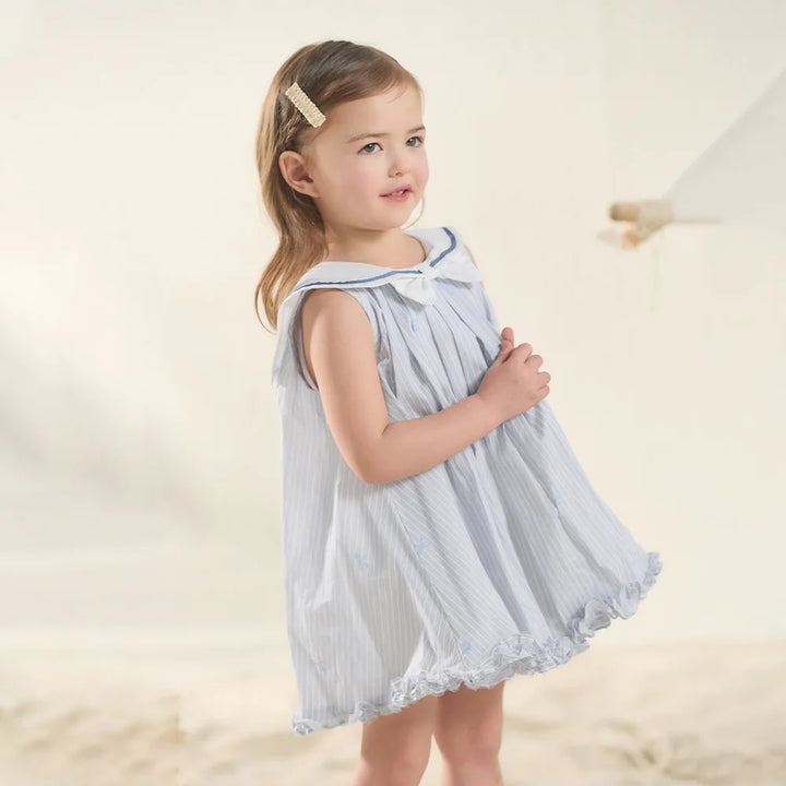Girls Bow Print Cotton Dress