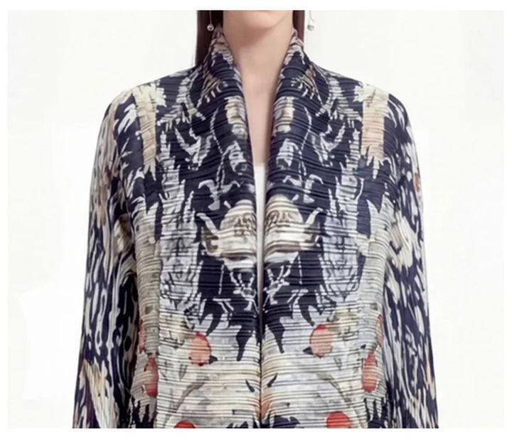 Women’s Pleated Printed Long Dress | فستان نسائي طويل بطبعات أنيقة