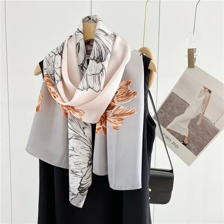 Women’s Pure Silk Shawl | Elegant Printed Long Drape