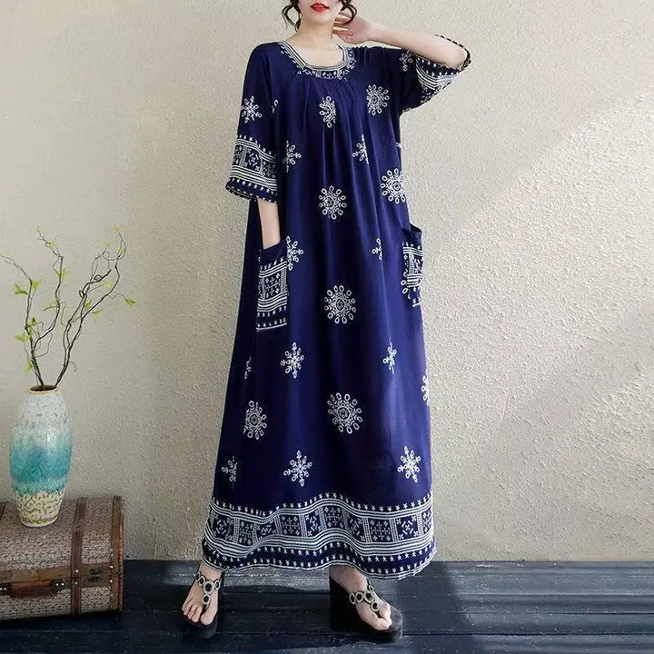 Women’s Floral Maternity Lounge Dress | فستان بيت واسع ومريح - Floral