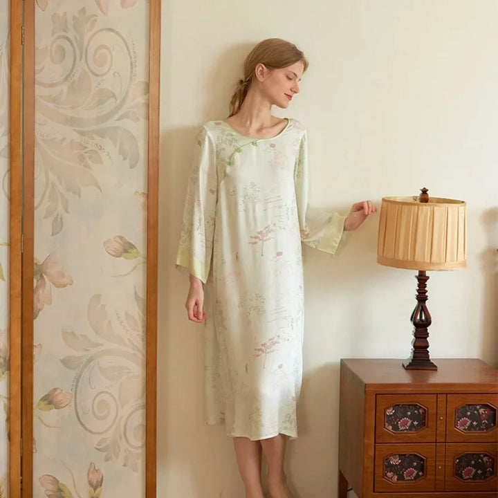 Women’s Satin Nightdress | جلابية ساتان نسائية للبيت - Retro