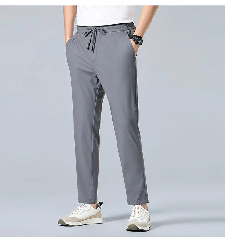 Men’s Ice Silk Dress Trousers | Quick-Dry Non-Iron Casual Fit